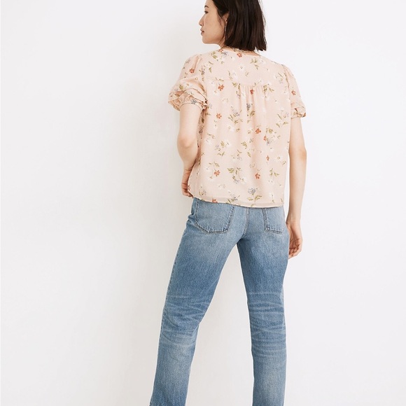 Madewell Silk Pembroke Top in Seaside Floral, Small - Picture 3 of 5